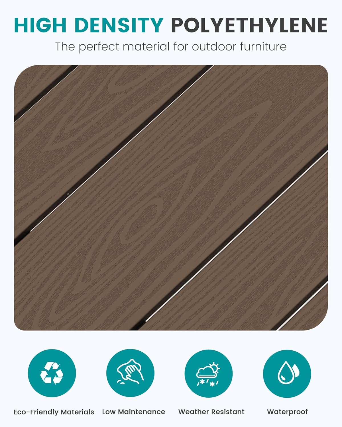 SERWALL Outdoor Bar Table and Chairs Set, Adirondack Bar Chairs Set of 2 and Bar Height Table, All Weather HDPE Outdoor Patio Bar Set, Outdoor Furniture for Outside, Poolside, Backyard, Garden, Coffee