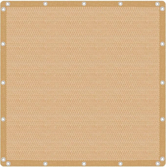 VICLLAX Shade Fabric Sun Shade Cloth with Every 2 FT Grommets for Patio Garden Pergola Cover Canopy 5x10 FT, Wheat