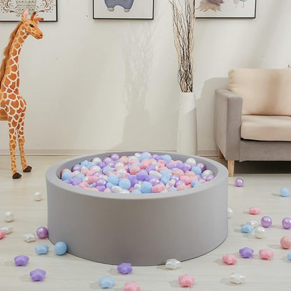 GOGOSO Ball Pit Balls for Toddlers Phthalate-Free BPA-Free Non-Toxic Crush Proof Soft Plastic Play Balls Baby Kids Shape Tent Pool Playhouse Playpen Party Decor, Pink Blue Purple White,50PCS