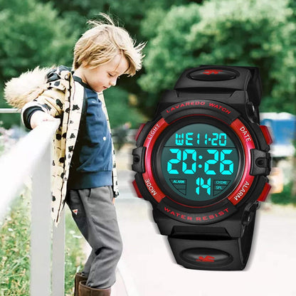 Kids Watch,Boys Watch for 3-15 Year Old Boys,Digital Sport Outdoor Multifunctional Chronograph LED 50 M Waterproof Alarm Calendar Analog Watch for Children with Silicone Band,Kids Gift