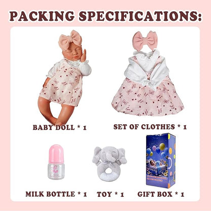 Girl 20 in, Full Silicone Baby Doll, Realistic Baby Dolls, Realistic Veins & Sleeping Pose, Not Vinyl, Reborn Baby Dolls Silicone Full Body, Gift Set