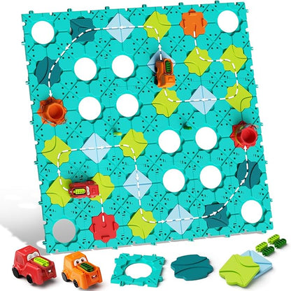 Logic Road Builder Kids Toys, Large Puzzle STEM Board Games for 4 5 6 7 Year Old Boys Girls, Educational Montessori Brain Teasers Puzzles Birthday Gifts Toys for Ages 4-8 Year Old