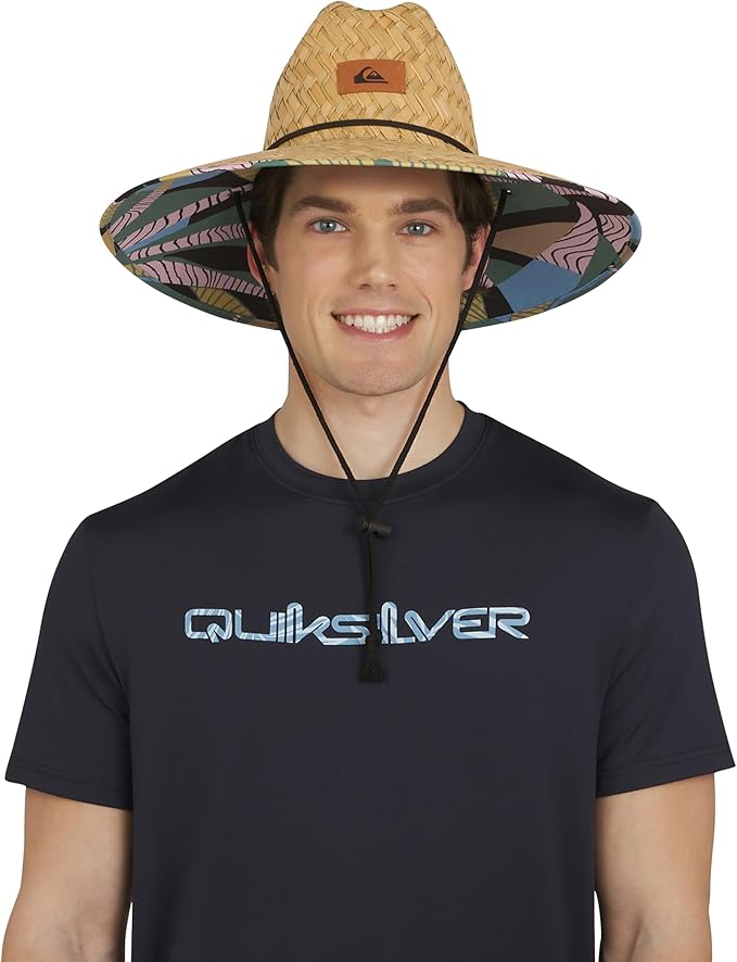 Quiksilver Men's Wide Brim Outdoor Lifeguard Straw Sun Hat