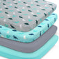 Graco Pack n Play Sheets - 4 Pack Mini Crib Sheets, Ultra Soft Mattress Compatible, Dinosaurs