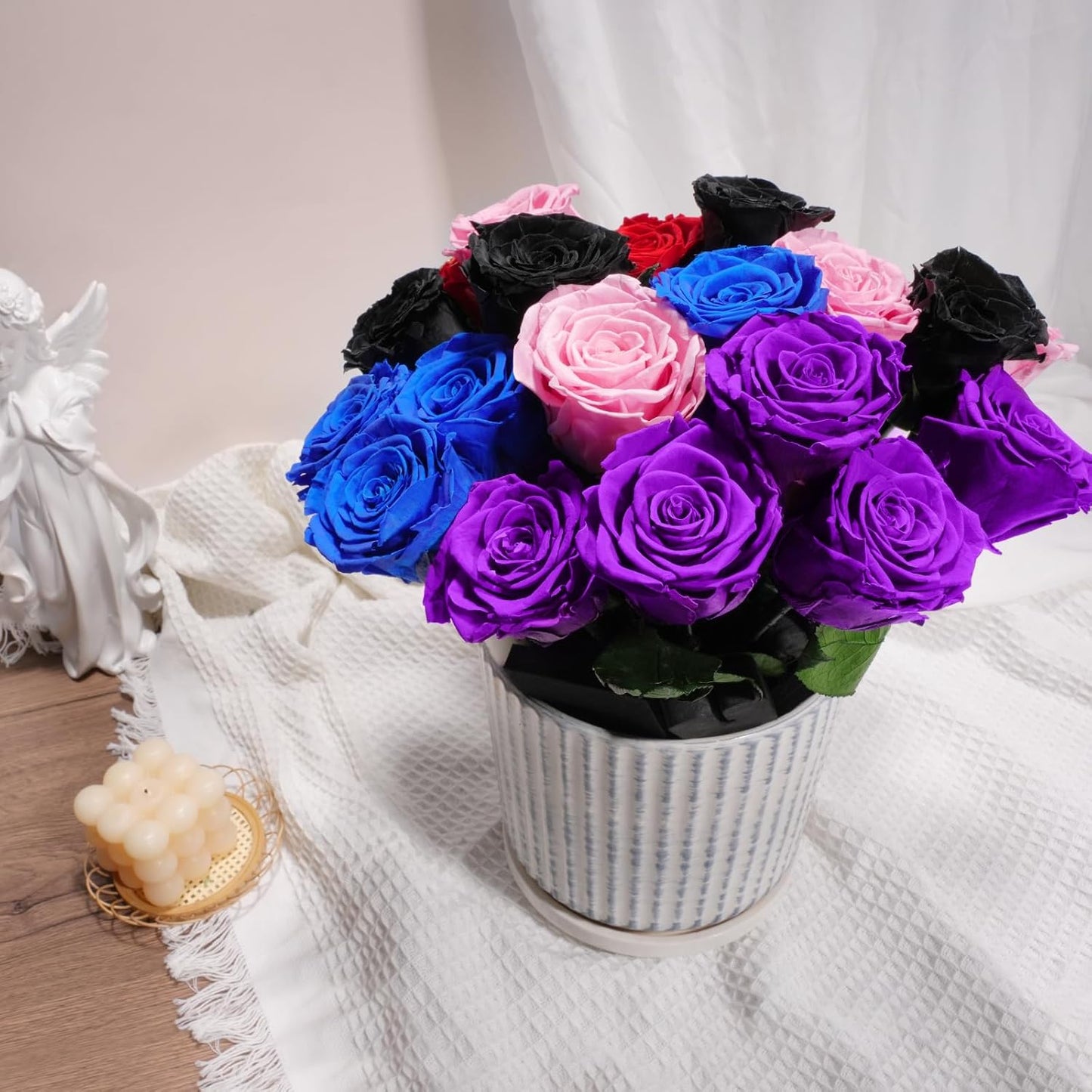 Yamonic Preserved Flowers Rose for Mom Grandma, Mom Birthday Rose Gifts for Mother, Real Flower Rose for Women, Her, Wife, Girlfriend Gifts on Valentine's Day, Mothers Day,Anniversary