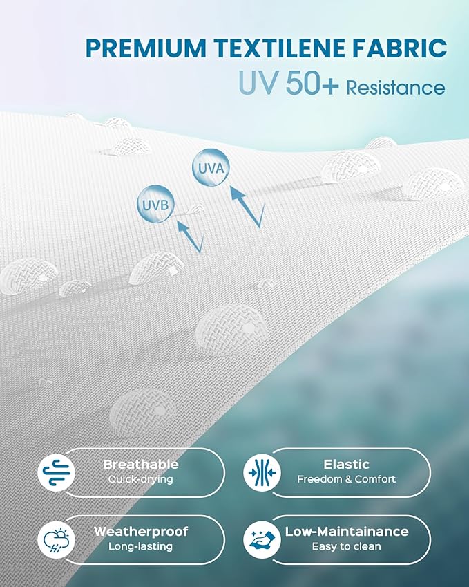 Chaise Lounge Outdoor, Foldable Aluminum Pool Lounge Chairs with 5 Positions Recliner - Free Assembly - Patio Chaise Lounge Chair for Poolside, Beach, Yard (White)