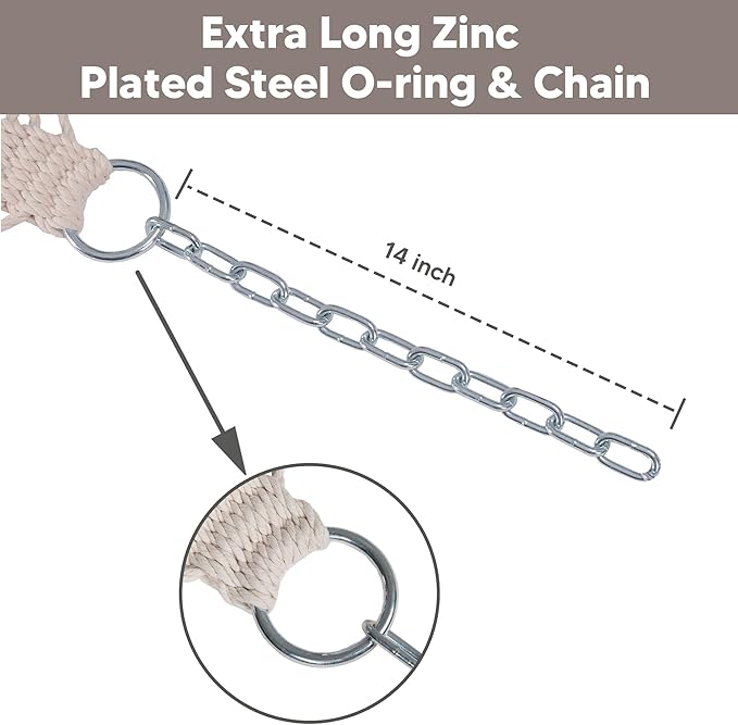 SUNCREAT Hammocks Outdoor Hammock with Spreader Bar, Poolside Portable Hammock for Outside with Carrying Bag, Coffee