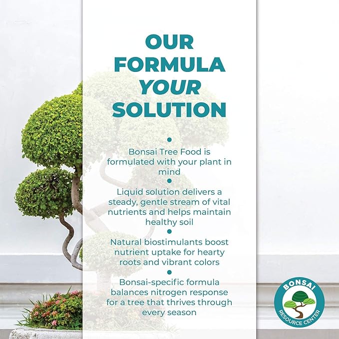 Bonsai Tree Food | Premium, Gentle Liquid Fertilizer for Healthy Growth, Strong Stems and Beautiful Blooms | 3-3-3 Balanced NPK Concentrate | Made in USA | 8 oz (240 ml)