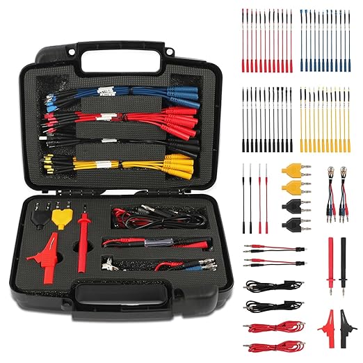 68 PCS Automotive Circuit Test Lead Kit,Multimeter Test Leads Set,Electrical Breakout Leads Automotive Kit with Terminals,Alligator Clip,Acicular Probe,Banana Plug Adapters,Volt Meter Lead