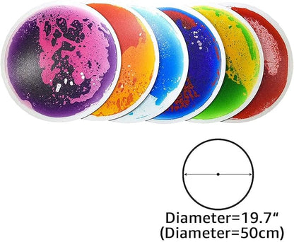 Art3d Liquid Sensory Floor Decorative Tiles,19.7"x19.7" Pie, Colorful, 6 Tiles