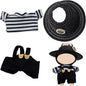 Clothes Set Compatible with 17cm Doll,Big Hat and Overalls Set for 15cm Accessories Suit, Cute Clothes for dolles Dress up Unique Style