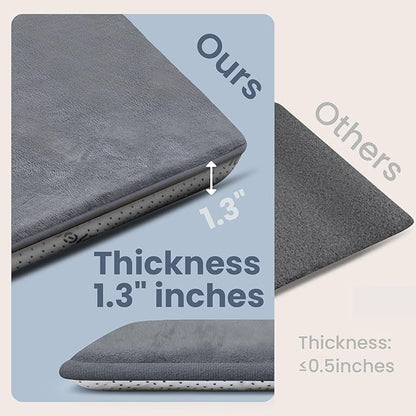 Baby Play Mat for Floor,1.3" Thick Elasti-Foam 50"×74" Playpen Mat for Tummy Time,Water Repellent Soft Coral Velvet for Toddler,Infant,Kids,Non-Slip Backing Safe for Crawling(Dark Grey)