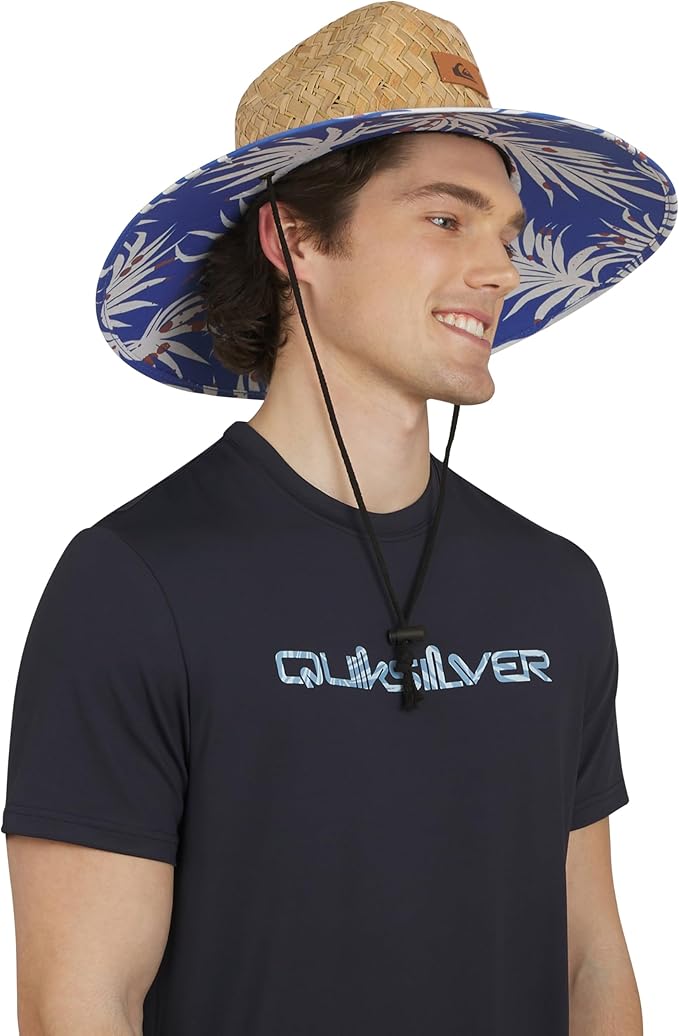 Quiksilver Men's Wide Brim Outdoor Lifeguard Straw Sun Hat
