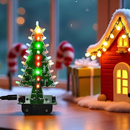 Gikfun Christmas Tree 3D Xmas Tree Led DIY Kits 7 Color Flash Circuit LED EK1697 (Pack of 2)