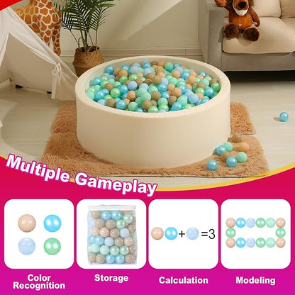 Realhaha Ball Pit Balls 50 100 200 500 Play Balls Plastic Balls for Baby Girls Toddlers Kids Play Tent Pool Playhouse Playpen Party Decoration