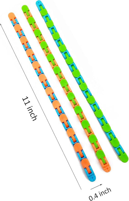 60 Pcs Wacky Tracks Snap Click Toys for Party Favors, Snake Puzzles Fidget Bulk Toys for School Classroom Prize, Goodie Bag Stocking Stuffers, Christmas Easter Thanksgiving Gifts for Kids Students