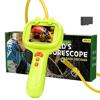 Kids Borescope Snake Camera with Light Toy,Outdoor STEM Science Toys, Nature Educational Exploration Toy Great Gifts for 4 5 6 7 8 9 10 Years Old Boys and Girls Birthday Camp Christmas(16G Card)