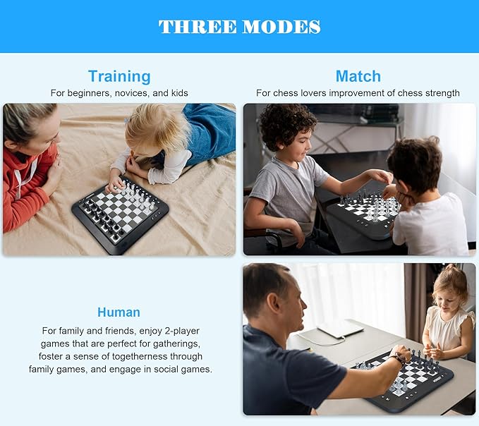 P6 Electronic Chess Board Chess Computer Talking Smart Chess Board Magnetic Electronic Chess Set with LED for Kids & Adults