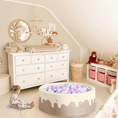 GOGOSO Ball Pit Balls Stars Moon Shapes Plastic Pitballs for Toddler Play Tent Baby Photo Props Kids Pool Water Toys Kiddie Pool Party Decor, Pearl Pink+Pearl Purple+Pearl Light Blue,100PCS