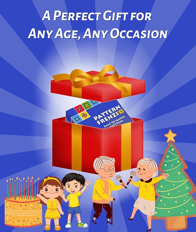 Pattern Matching Board Game for Kids & Adults, Family Night Board Games, Block Puzzle Games for Kids, Ages 3+ to 99 yrs, Play 1 to 5 Players, for Birthdays, Premium Quality Solid Wood