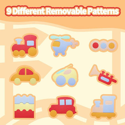 Coolcandy Baby Play Mat, 25Pcs Interlocking Puzzle Floor Mat, with Safety Fence - 0.4" Thick Non-Toxic EVA Foam Play Mat, for Infants & Toddlers 3-36 Months, Soft Puzzle Tiles for Play Areas