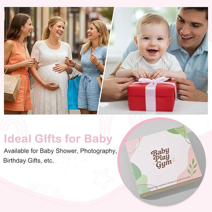 Baby Play Gym Mat Tummy Time Mat, Washable Baby Activity Play Mat for Sensory, Visual, Hearing, Touch Development, Baby Toys Shower Gift for Newborn