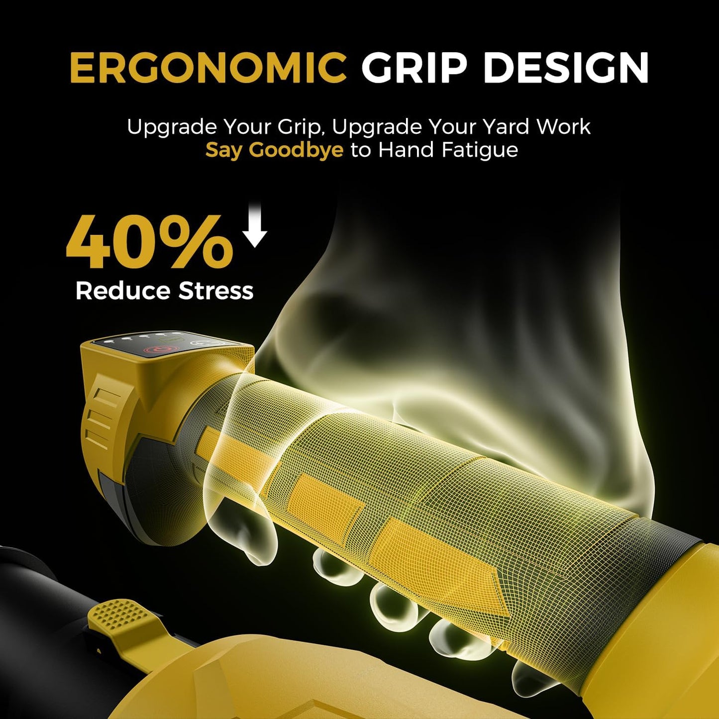 Leaf Blower Cordless - 650CFM Brushless Motor Leaf Blower with 6-Speed Control & Ergonomic Handle - Includes 2 x 5.0Ah Batteries & Fast Charger - Blowers for Lawn Care, Yard, Patio, Leaves, Snow, Dust