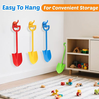 Dsmile 4PCS Beach Sand Shovels for Kids,15 inch Travel Beach Toys Colorful Shovel for Kids Outdoor Digging,Play Sandbox Toys