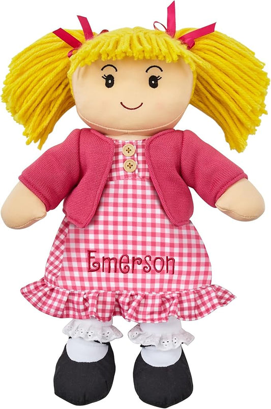 Let's Make Memories Personalized Rag Doll - Mini-Me Doll for Girls - Toy for Girls - Blonde Hair