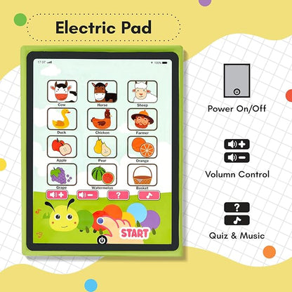 Giant bean Busy Book for Toddlers 1-3, Busy Board Montessori Toys with Sound Panel for 1 2 3 4 5 Year Old, Activity Book Preschool Learning Toys Quiet Books, Birthday Gift, Travel Toy for Airplane Car