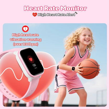Smart Watch for Kids Girls Boys No APP/Phone Needed, 1.8" IP68 Waterproof Sport Kids Watch Pedometer, Heart Rate, Sleep Monitor, Step Counter, 12 Puzzle Games for Girls Boys Teens 6-16