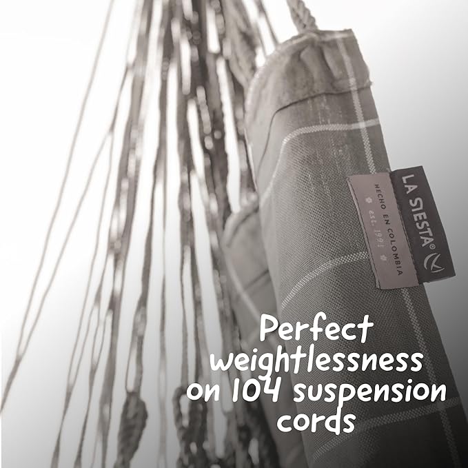 LA SIESTA® - Large Comfort Domingo Hammock Swing Chair & CasaMount - Weather & Tear Resistant Hanging Chair - Outdoor Indoor Hammock Chair w/Suspension Kit for Walls Ceilings Square Beams - Almond