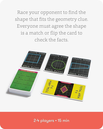 SimplyFun Shape Whiz - A Fun and Educational Math Game Using Geometry and Our Powers of Approximation - for 2 to 4 Players - Ages 10 & Up