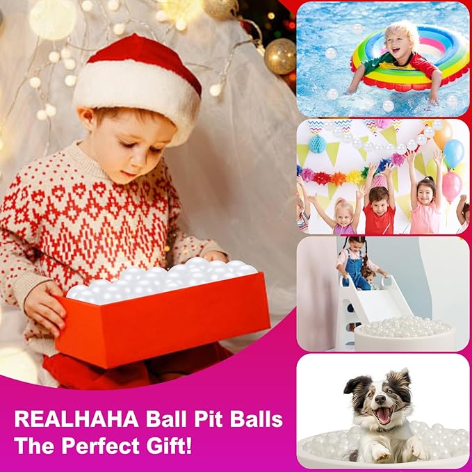 Realhaha Ball Pit Balls 50 100 200 500 Play Balls Plastic Balls for Baby Girls Toddlers Kids Play Tent Pool Playhouse Playpen Party Decoration
