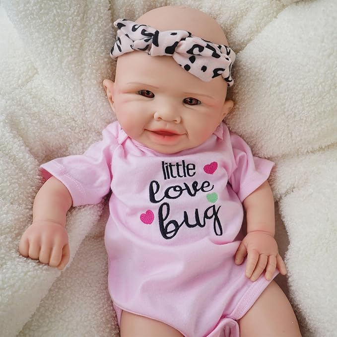 Girl 18 Inch, Full Silicone Baby Doll, Realistic Baby Dolls, Realistic Veins & Pose, Not Vinyl, Reborn Baby Dolls Silicone Full Body, Gift Set
