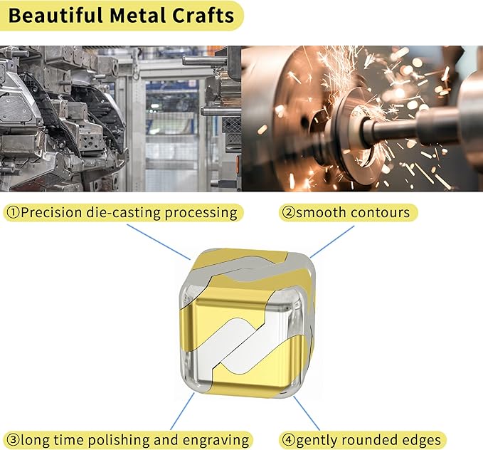 Metal-Puzzles 3D-Brain-Teaser Toys: Cool-Gadgets-Stuff Box Puzzles-Toy for Kid Children Teen Adult, ADHD Tools Stress Relief Gift for Office Home School Christmas Women Men Square-Cube