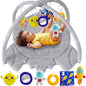 QUOKKA Baby Play Gym XL – Rocket-Shaped Baby Play Mat with 6 Large Sensory Toys – Tummy Time Mat for Infant Development – Machine Washable Newborn Essentials Must Haves – Gender Neutral Gift Items