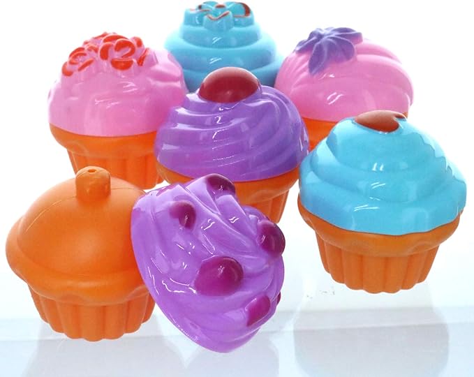 GIFTEXPRESS 6 PCS Pretend Play Food Dessert Set, Mini Toy Cupcakes for Kids, Petite Pastries Toys