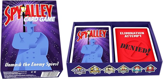 SPY ALLEY Card Game: Secret Intrigue for Kids and Adults Ages 8 and Up, Reimagined Spy Game for 2-6 Players, Mystery Games, Family Games for Kids and Adults