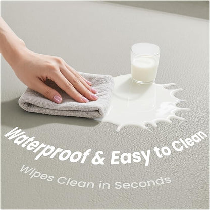 Baby Play Mat 50x50 Inches,1.3" Thick Padded Waterproof Floor Cushion & Playpen Mat with Vegan Leather,Non-Slip & Non-Toxic Nursery Rug for Infants, Toddlers & Kids(Grey)