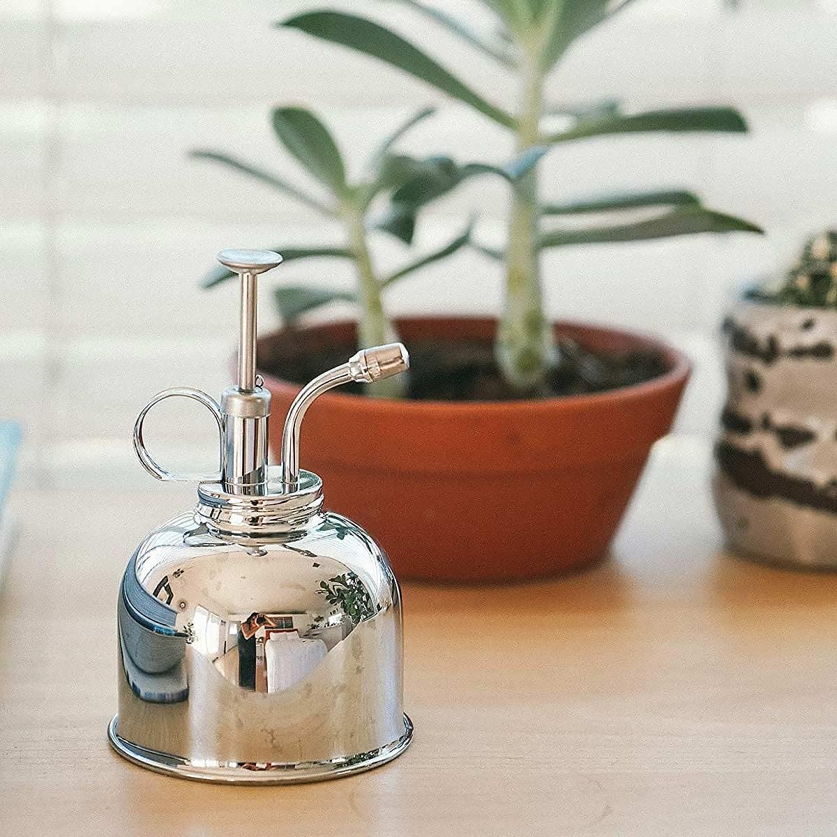 Watering Can Indoor Plants - Nickel Plant Mister - Stylish and Rust Resistant Watering Cans for Healthy Hydration - Prevents Overwatering