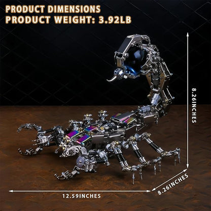 Adult 3D Metal Puzzle Giant Scorpion Model Kit 3D Metal Puzzle Mechanical Scorpion Block Difficulty DIY Assembly Kit - Men's High end Gift 1467pcs (Crusher - Scorpion)