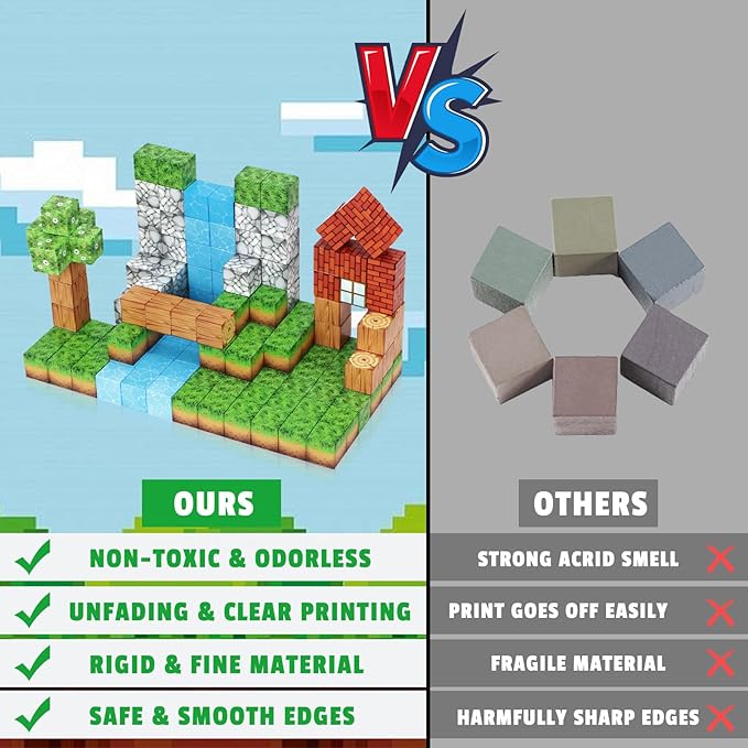 Magnetic Blocks 200PCS STEM Toys for Kids Ages 3-8, Magnet Building Blocks Educational Construction Kit, Creative Magnetic Tiles Stacking Blocks，Birthday Gifts for Toddler Boys