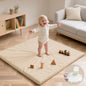Baby Play Mat 50x50 Inches,1.3" Thick Padded Waterproof Floor Cushion & Playpen Mat with Vegan Leather,Non-Slip & Non-Toxic Nursery Rug for Infants, Toddlers & Kids(Beige)