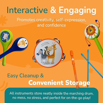 Channie's Toddler Musical Instruments Set, Kids Band Set, Music Toys for Kids Ages 3-5, Band Instruments for Toddlers