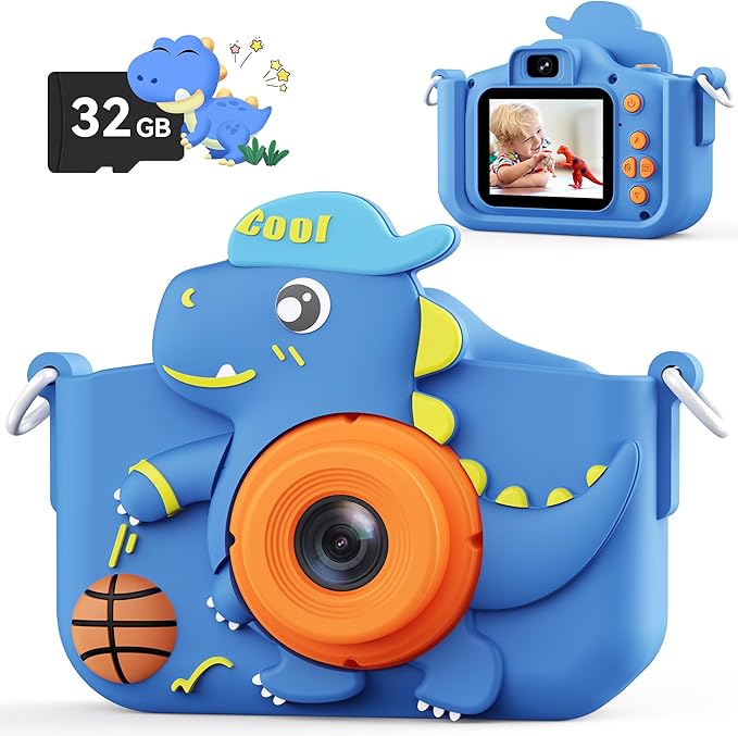Kids Camera, Children's Camera for Kids Girls Boys, Toddler Camera Digital Camera for Kids, Christmas Birthday Gifts Toys for 3-12 Years Old Girls Boys, 1080P HD Selfie Video Camera with 32G SD