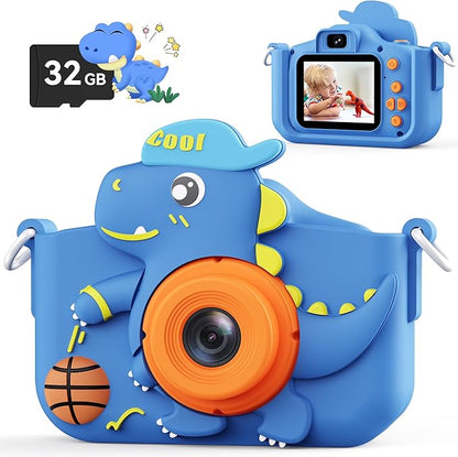 Kids Camera, Children's Camera for Kids Girls Boys, Toddler Camera Digital Camera for Kids, Christmas Birthday Gifts Toys for 3-12 Years Old Girls Boys, 1080P HD Selfie Video Camera with 32G SD