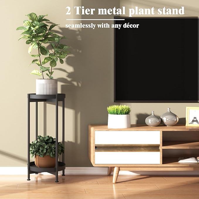 Plant Stand Indoor , 25.5" Indoor Plant Stand Stable Plant Holder Flower Pot Stands for Multiple Plant Metal Single Plant Stand Indoor Small Plant Stand for Patio Garden Decor