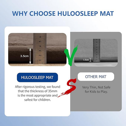 Baby Play Mat for Floor,1.3" Thick Memory foam Tummy Time Mat,Soft Coral Velvet Nursery Rug,Extra Large Non Slip Crawling Mat for Toddlers,Infants,kids,Yoga,Tatami Style for Living Room(Dark Brown)