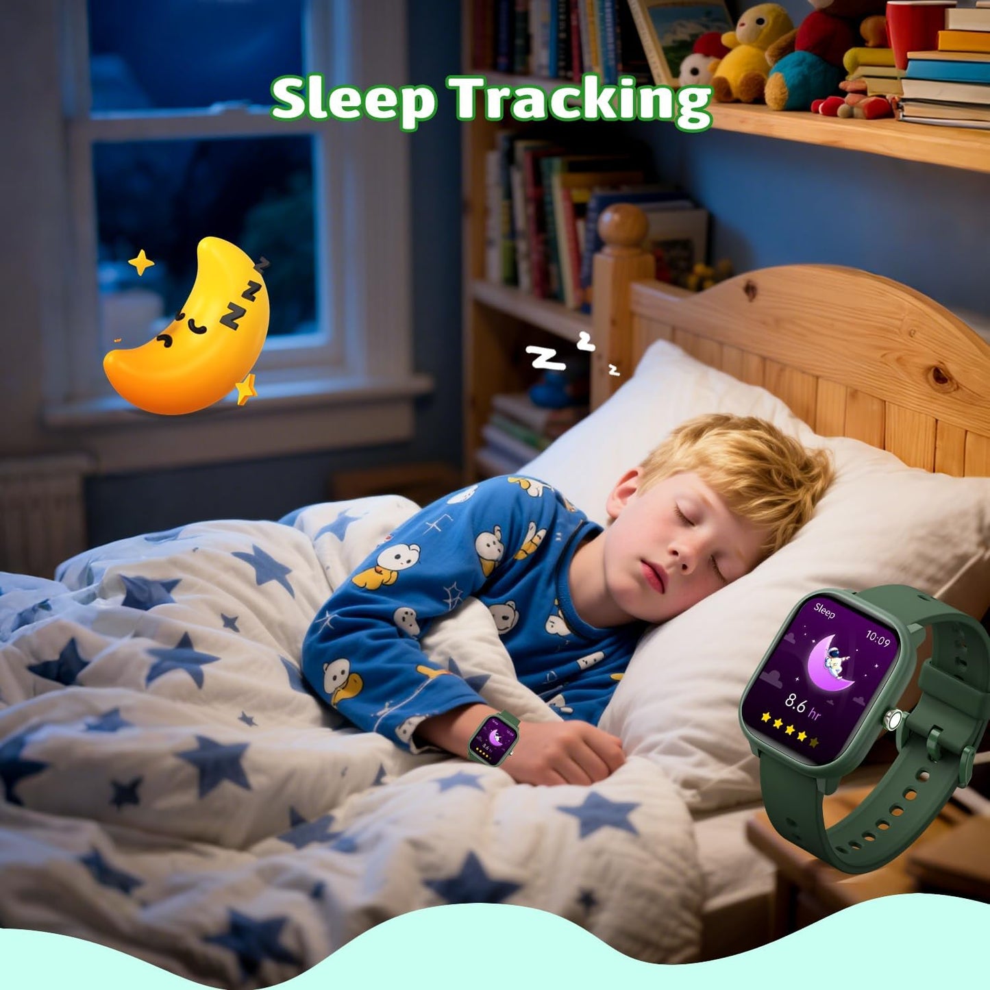 Smart Watch for Kids Girls Boys No APP/Phone Needed, 1.8" IP68 Waterproof Sport Kids Watch Pedometer, Heart Rate, Sleep Monitor, Step Counter, 12 Puzzle Games for Girls Boys Teens 6-16